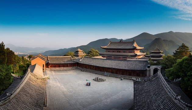 a panoramic view of the shaolin monastery in china