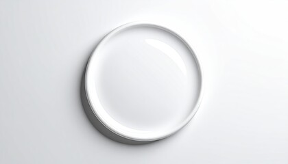 A pristine white ceramic plate sits elegantly against a clean white background