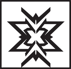 Obraz premium Bold tribal pattern wall art design featuring decorative geometric shapes and ethnic-inspired motifs in a clean symmetrical style