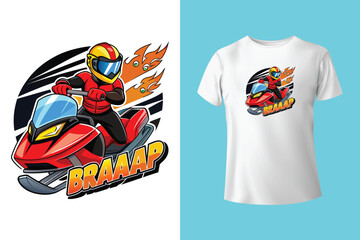 Muscular snowboarder winter t shirt design