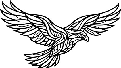 Fototapeta premium Stylized Falcon Bird of Prey Graphic Vector Art for Commercial Use