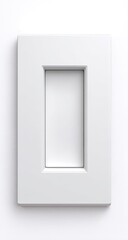 Minimalist rectangular frame with a recessed central area, white matte