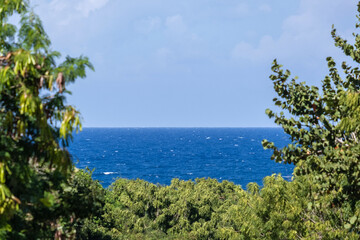 Beautiful blue ocean in the distance.