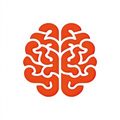 Stylized orange brain outline on a white background
