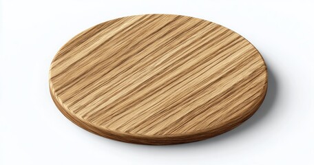 A textured, light brown wooden circle with distinct grain patterns