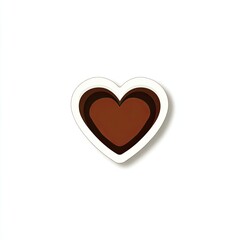 A rich, layered heart-shaped chocolate confection with subtle shadows