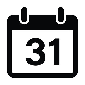 Thirty one calendar date appointment day reminder planning note event schedule memo agenda icon