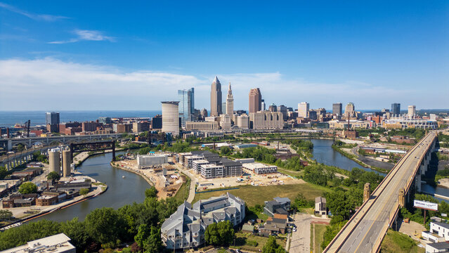 Downtown Cleveland skyline and Cuyahoga River