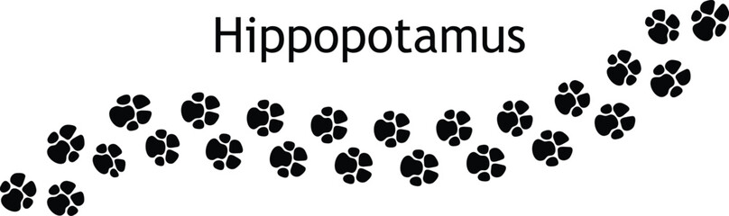 Hippopotamus Footprint Vector EPS &ndash; Hippo Animal Track Silhouette Icon