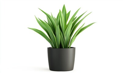 Green houseplant in black pot indoor plant decoration isolated object