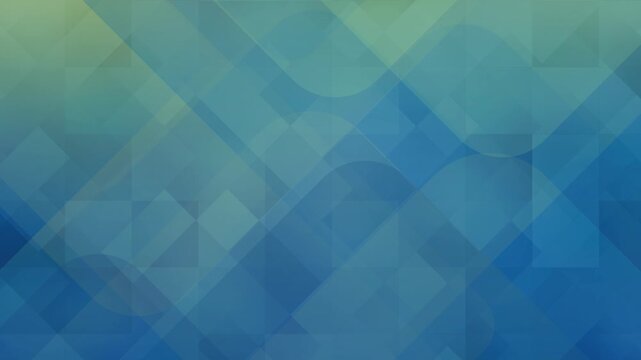 Abstract loopable geometric background, overlapping blue and teal rounded squares, modern tech design, corporate professional minimalist style