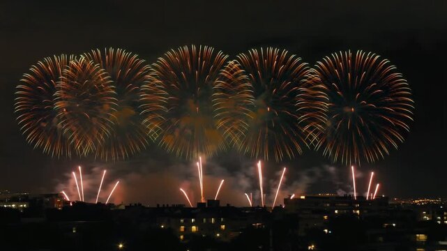 fireworks in the city