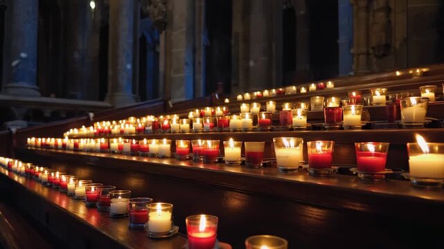 Candle Flames Flickering Gently with Natural Light in 4K