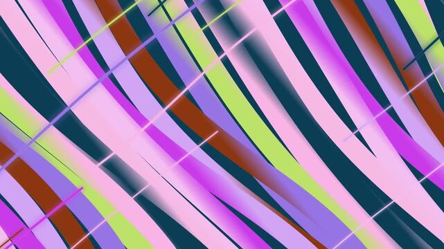 Colorful Stripes Pattern Background, Modern Art, Top-Down View