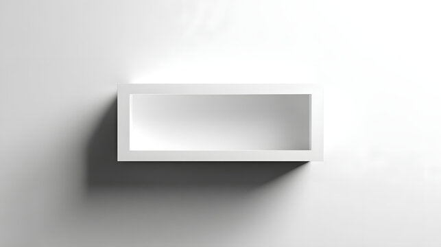 Inset White Rectangular Border with Deep Interior Cavity and Dramatic Side Shadow