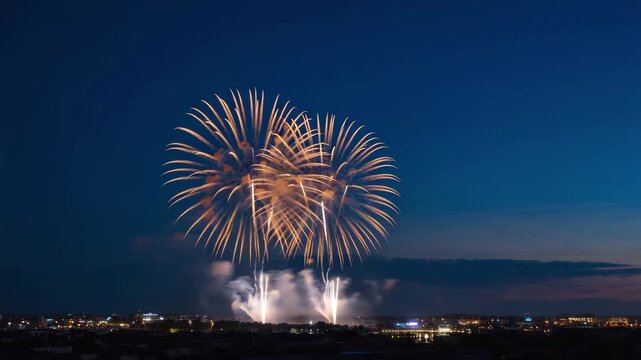 fireworks over the river