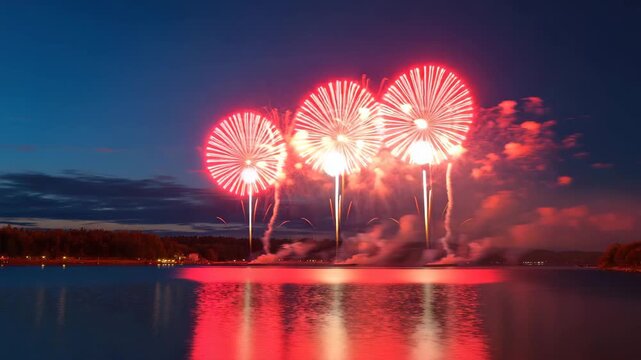 fireworks over the river