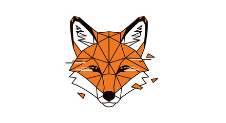 Obraz premium Geometric Fox Head Illustration Design 1.