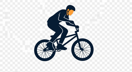 Naklejka premium BMX rider silhouette doing a trick on a bicycle, extreme sports icon