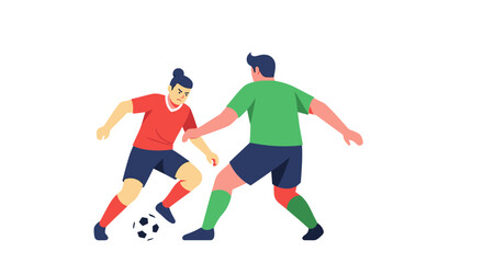 Fototapeta premium Two Soccer Players Competing for Ball