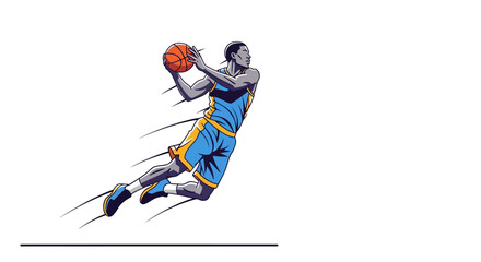 Fototapeta premium Basketball Player Dunking - Dynamic Sports Action Illustration