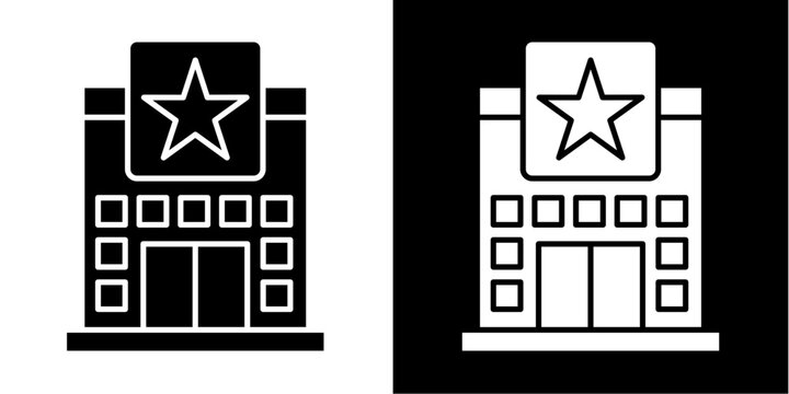 Hotel  Icon Set White Style Collection