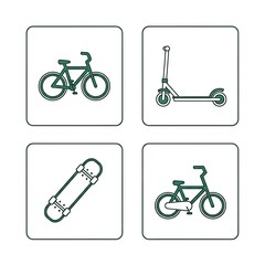 Modern transportation icons for urban mobility solutions