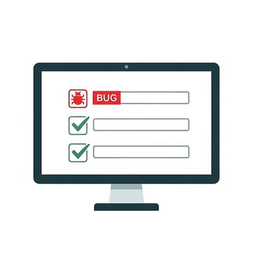 Computer screen displaying bug report form with checklist