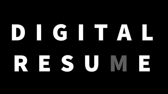 Digital Resume Professional Modern Minimal Presentation Animation