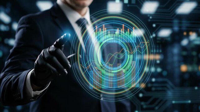 AI bubble financial market speculation reveals risk and economic crisis charts with futuristic technology analyzing business data trends for strategic decision making