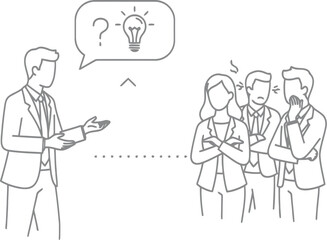 Businessman presenting idea to colleagues in meeting