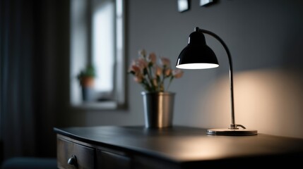 棚の上に置かれたテーブルライト