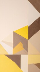 Obraz premium a modern abstract painting with overlapping yellow and brown triangles forming a bold geometric pattern
