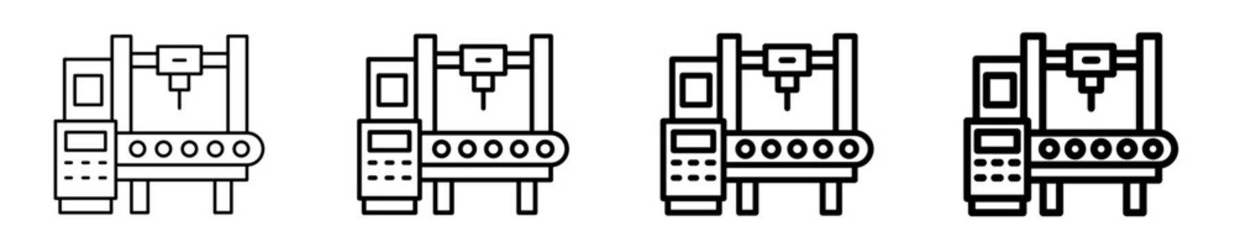 Cnc Machine  Icon Set Different Style Collection