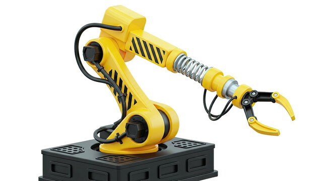 Yellow Robotic Arm with Gripper