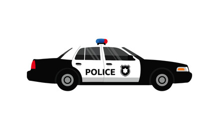 Police Car Vector Illustration – Law Enforcement Patrol Vehicle Design © Erlangga