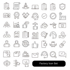 工場・検品・品質管理アイコンセットグラフ・チャートのアイコンセット:円グラフ・棒グラフ・統計素材