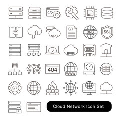 クラウド・ネットワーク・セキュリティアイコンセット