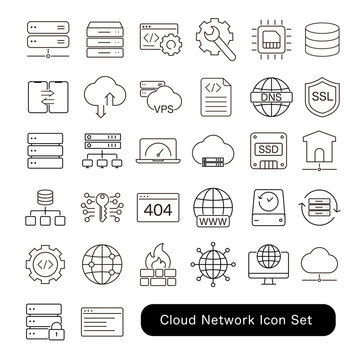 クラウド・ネットワーク・セキュリティアイコンセット