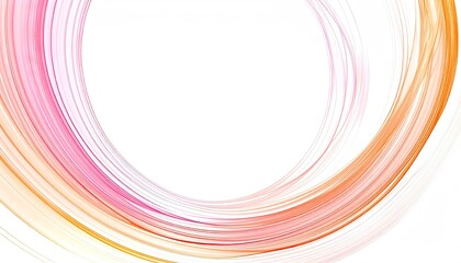 Abstract flowing lines with orange to pink gradient against a bright white background