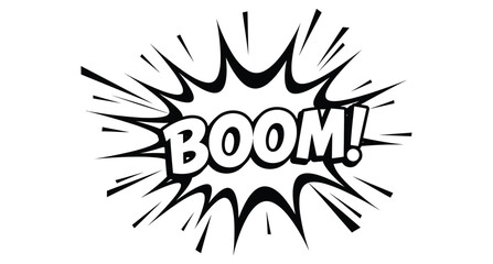 Comic book explosion with dynamic lines and bold text silhouette © MDJAMAL