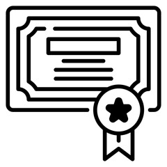 Certificate Line Icon