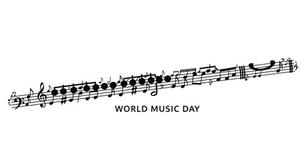 Fototapeta premium World Music Day musical notes vector