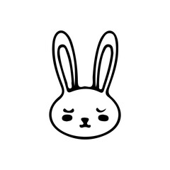 Sad Bunny Doodle Icon