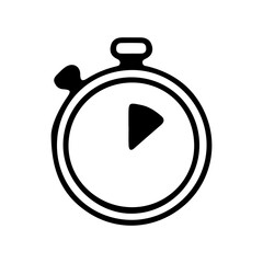 Fototapeta premium Stopwatch Play Icon Outline