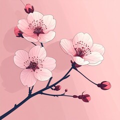 やわらかなマット質感のパステルグラデーション背景に桜の花びらを配置したミニマル構図。
淡いカラーの自然なトランジションが広がるエアリーな春の雰囲気。