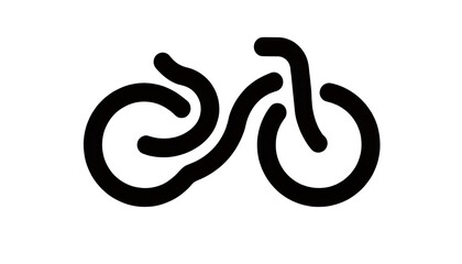 Fototapeta premium Clean bicycle silhouette icon in flat vector style displayed against simple white backdrop.