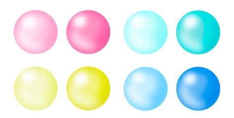 パステルカラーの丸いボタンセット1