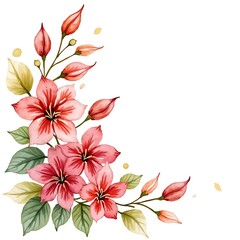 Fototapeta premium A SIMPLE AND BEAUTIFUL WATERCOLOR BOTANICAL FLOWER BOUQUET PAINTING