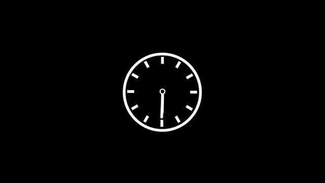 Minimalist clock icon indicating time on white background